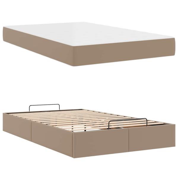 Bettgestell mit Matratze Sonstiges 2 Stk. Hellbraun PVC