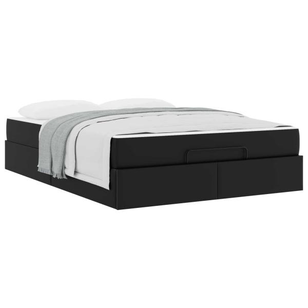 Bettgestell mit Matratze Sonstiges 2 Stk. Schwarz PVC