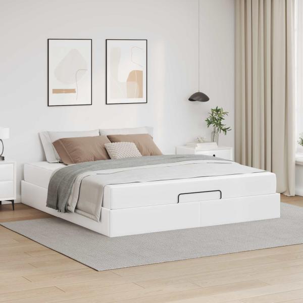 ARDEBO.de - Bettgestell mit Matratze Sonstiges 2 Stk. Weiß PVC
