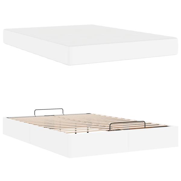 Bettgestell mit Matratze Sonstiges 2 Stk. Weiß PVC