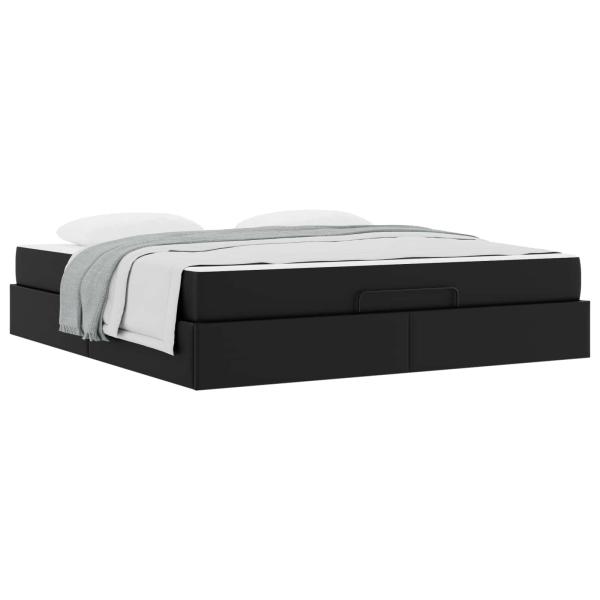 Bettgestell mit Matratze Sonstiges 2 Stk. Schwarz PVC