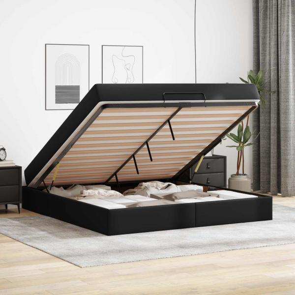 Bettgestell mit Matratze Sonstiges 2 Stk. Schwarz PVC