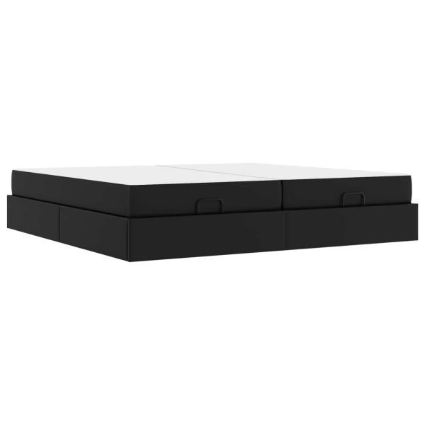 Bettgestell mit Matratze Sonstiges 2 Stk. Schwarz PVC