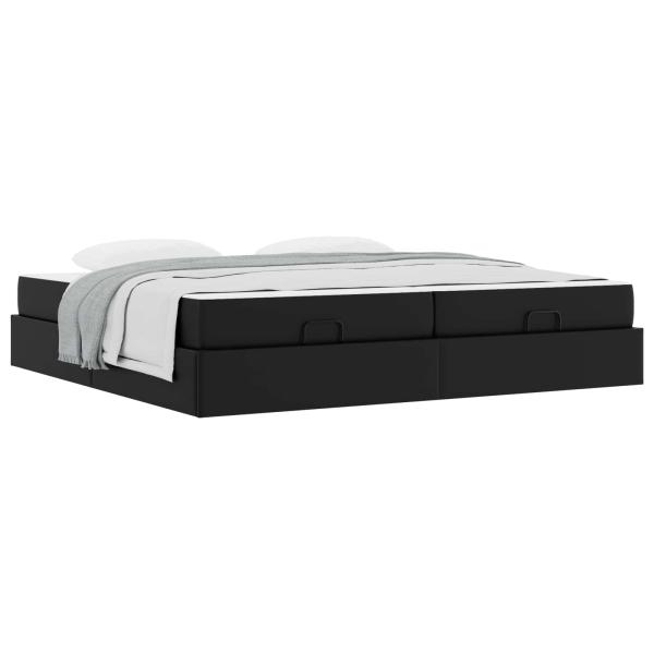 Bettgestell mit Matratze Sonstiges 2 Stk. Schwarz PVC