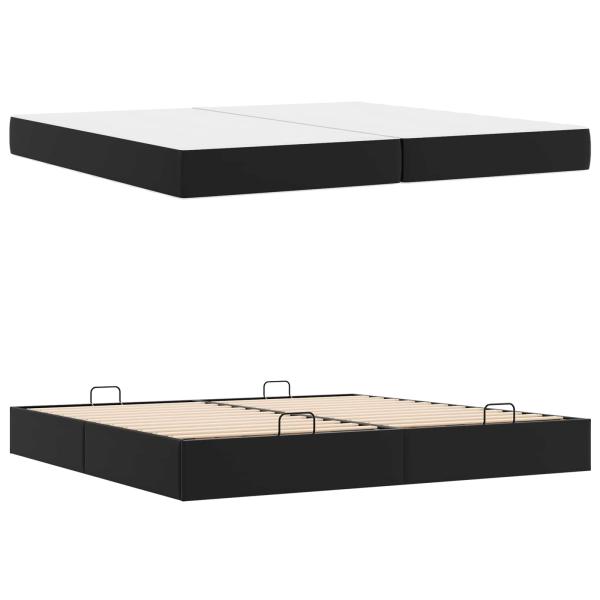Bettgestell mit Matratze Sonstiges 2 Stk. Schwarz PVC