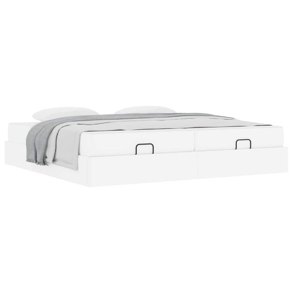 Bettgestell mit Matratze Sonstiges 2 Stk. Weiß PVC