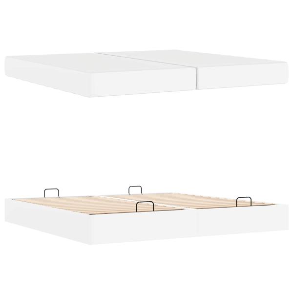 Bettgestell mit Matratze Sonstiges 2 Stk. Weiß PVC