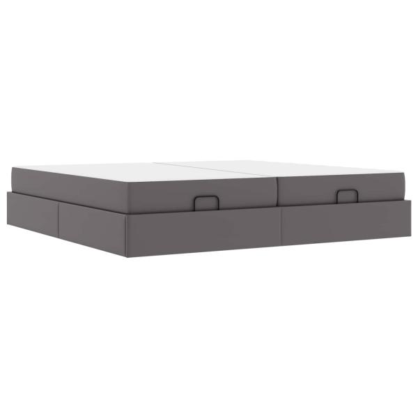 Bettgestell mit Matratze Sonstiges 2 Stk. Grau PVC