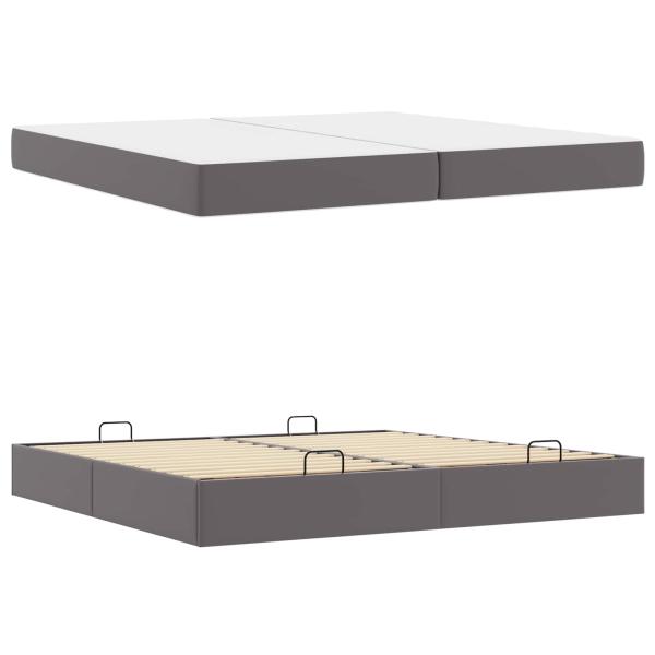 Bettgestell mit Matratze Sonstiges 2 Stk. Grau PVC