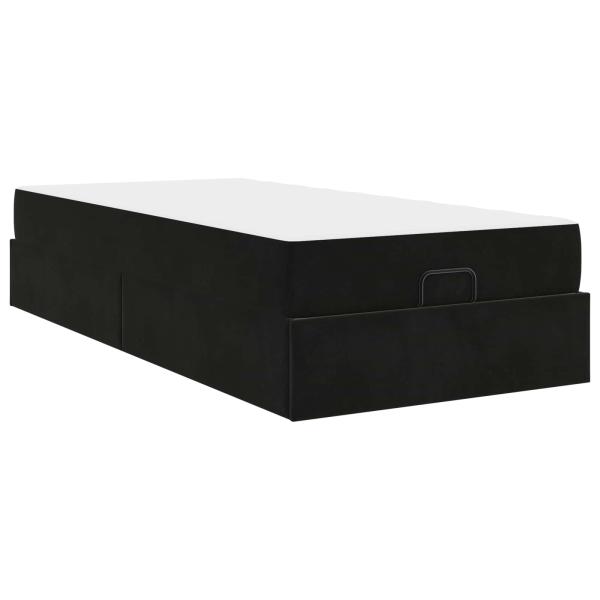 Bettgestell mit Matratze 2 Stk. Schwarz Samt