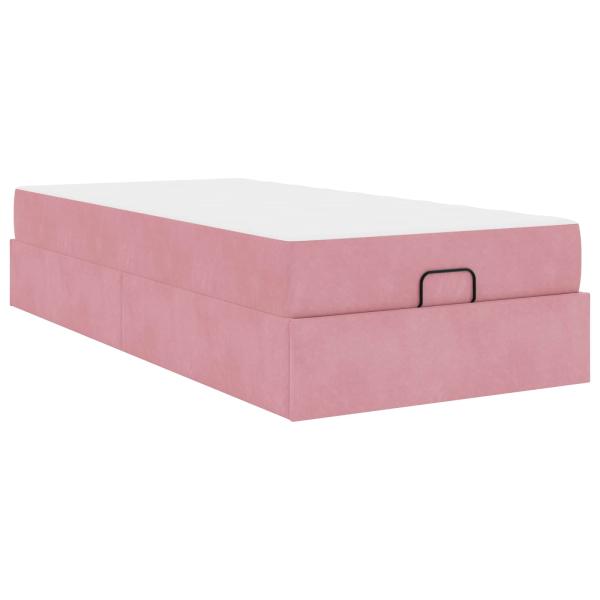 Bettgestell mit Matratze 2 Stk. Rosa Samt