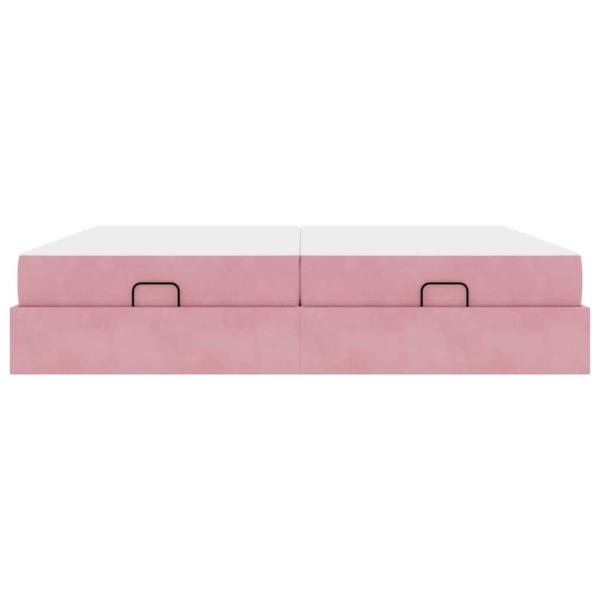 Bettgestell mit Matratze 2 stk. Rosa Samt