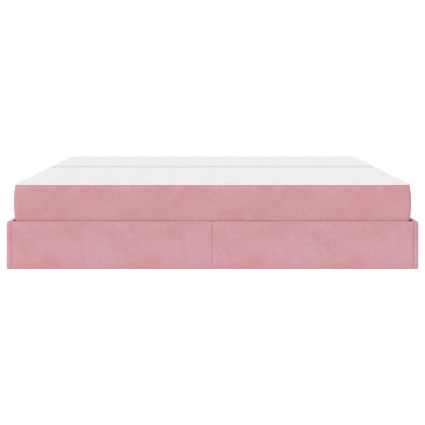 Bettgestell mit Matratze 2 stk. Rosa Samt