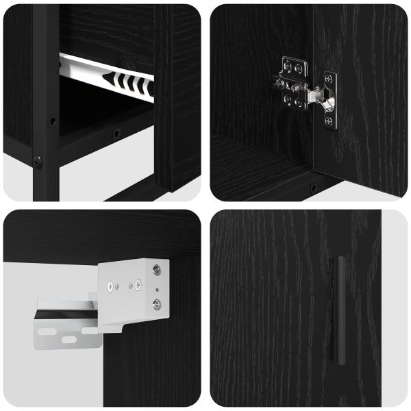 Badezimmermöbel-Set 3 Stk. Schwarz Eichen-Optik Holzwerkstoff