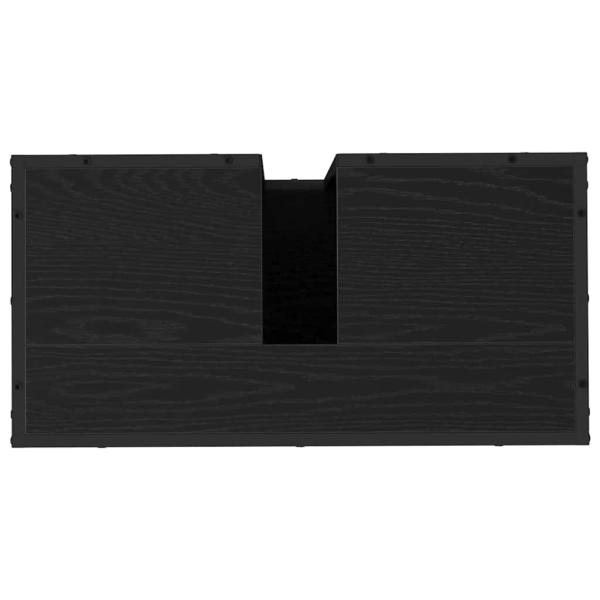 Badezimmermöbel-Set 3 stk. Schwarz Eichen-Optik