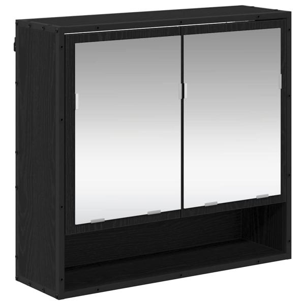 Badezimmermöbel-Set 2 Stk. Schwarz Eichen-Optik Holzwerkstoff