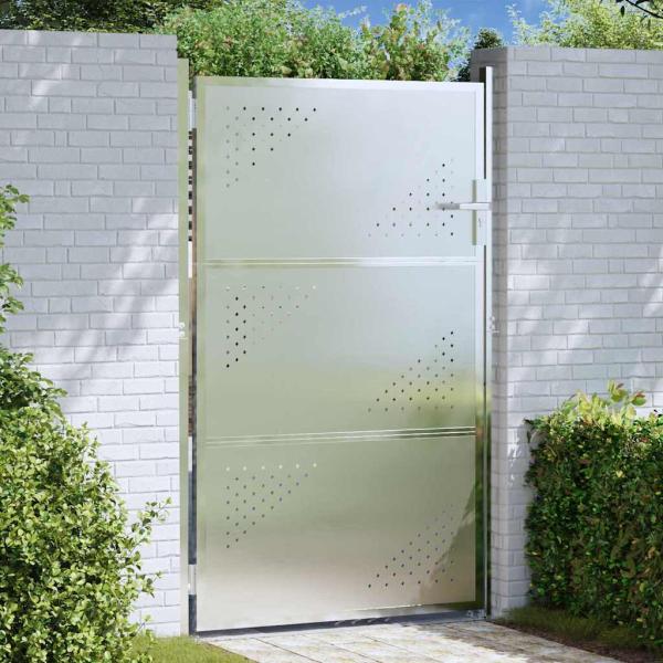 ARDEBO.de - Gartentor 85 x 120 cm Edelstahl Silber Abschließbar