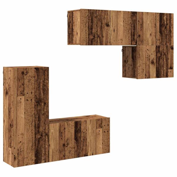 TV-Wandmöbel 5 Stk. Altholz Holzwerkstoff