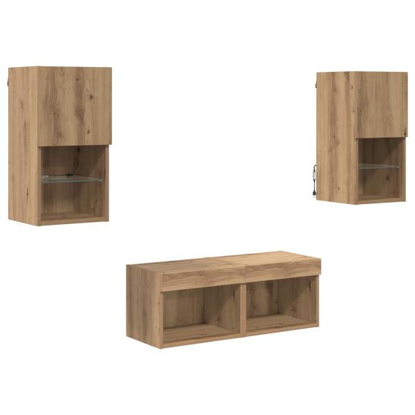 TV-Wandregale 4 Stk. Artisan-Eiche Holzwerkstoff