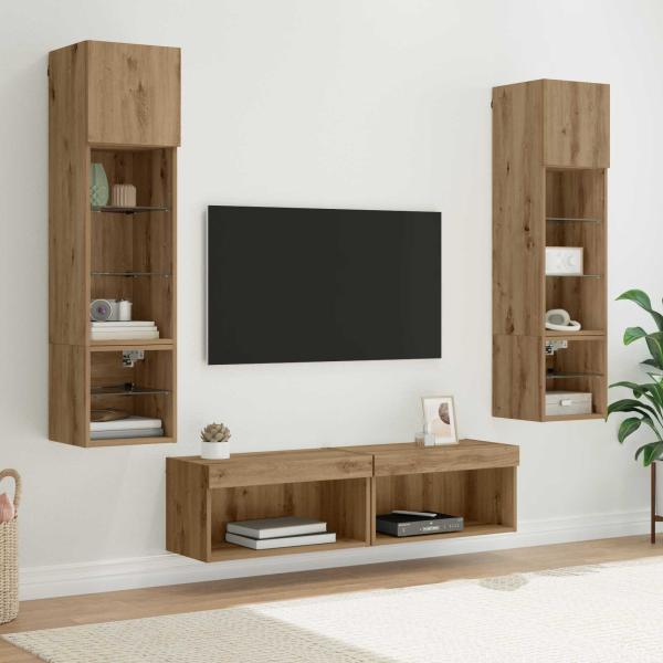 ARDEBO.de - TV-Wandmöbel 6 stk. Artisan-Eiche Holzwerkstoff