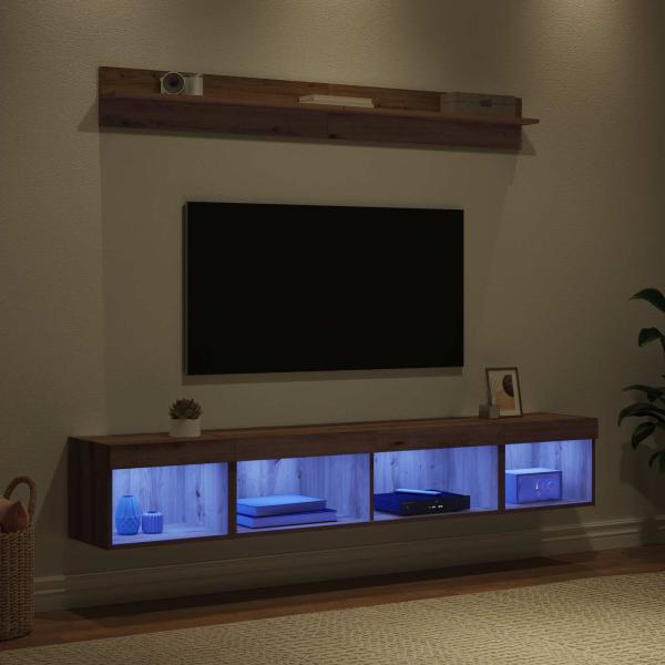 TV-Wandregal-Set 5 Stk. Artisan-Eiche Holzwerkstoff