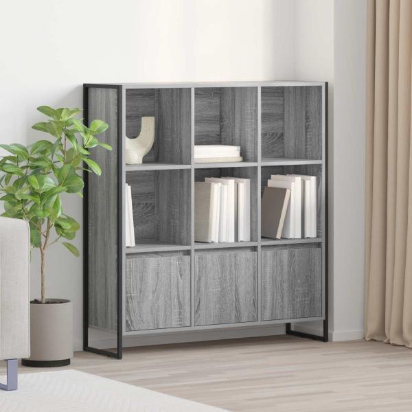 ARDEBO.de - Bücherregal 99,5 x 30 x 108 cm Holzwerkstoff Graues Sonoma