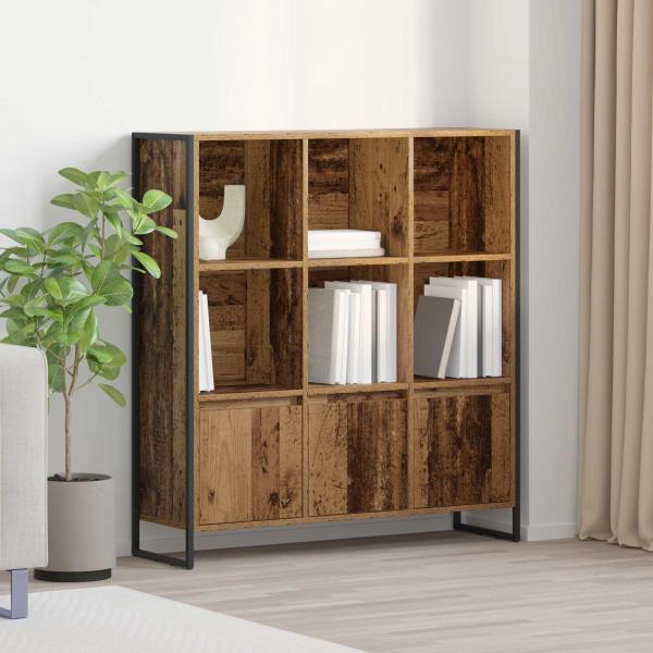 ARDEBO.de - Bücherregal 99,5 x 30 x 108 cm Holzwerkstoff Altholz