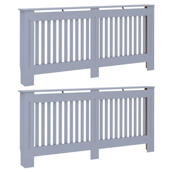 Heizkörperabdeckung 2 stk. Grau 172 x 19 x 81,5 cm