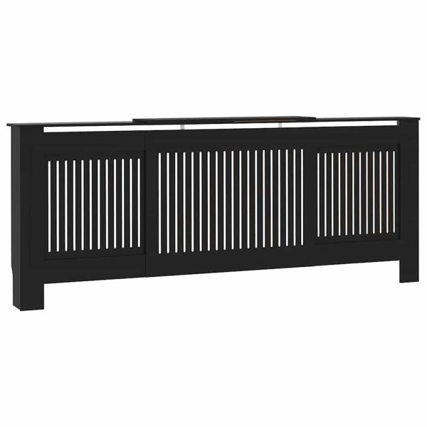 Heizkörperabdeckung 2 Stk. Schwarz 205 x 20,5 x 81,5 cm