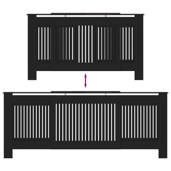 Heizkörperabdeckung 2 Stk. Schwarz 205 x 20,5 x 81,5 cm