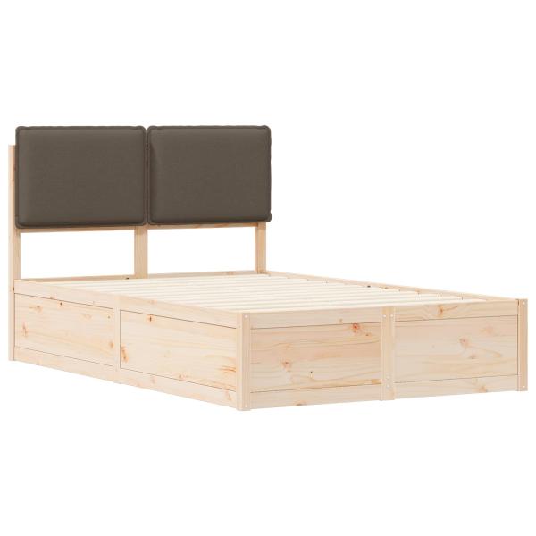 Bettgestell mit gepolstertem Kopfteil Taupe 120 x 200 cm