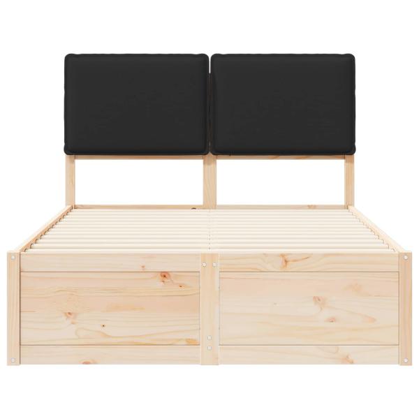 Bettgestell mit gepolstertem Kopfteil Schwarz 120 x 190 cm