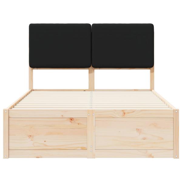Bettgestell mit gepolstertem Kopfteil Schwarz 120 x 200 cm