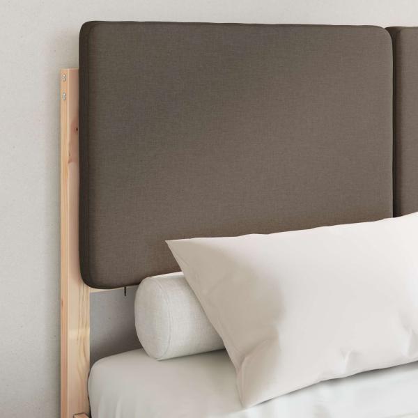Bettgestell mit gepolstertem Kopfteil Taupe 120 x 190 cm