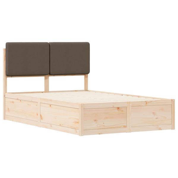 Bettgestell mit gepolstertem Kopfteil Taupe 120 x 190 cm