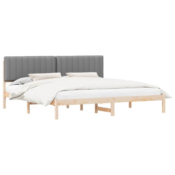 Bettgestell mit gepolstertem Kopfteil Hellgrau 200 x 200 cm