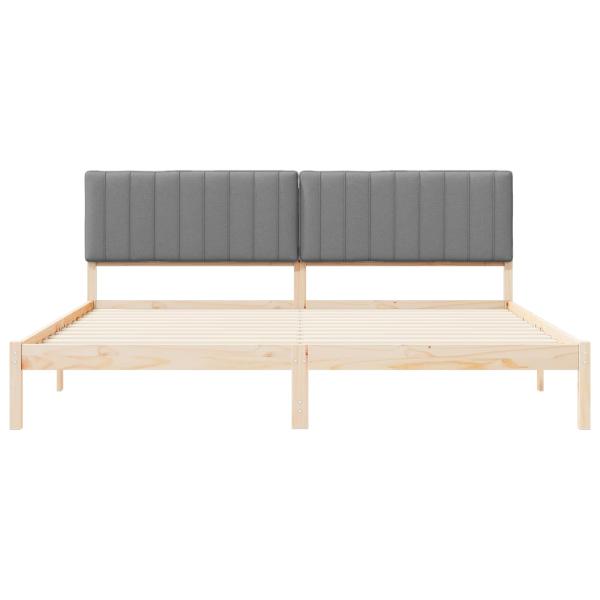 Bettgestell mit gepolstertem Kopfteil Hellgrau 200 x 200 cm