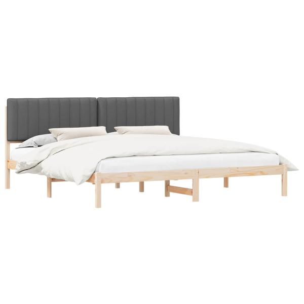 Bettgestell mit gepolstertem Kopfteil Dunkelgrau 200 x 200 cm