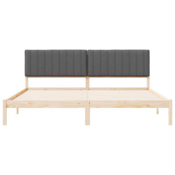 Bettgestell mit gepolstertem Kopfteil Dunkelgrau 200 x 200 cm