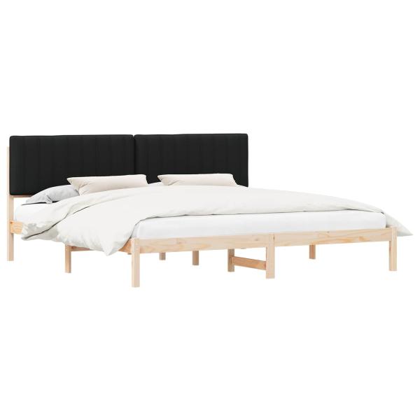 Bettgestell mit gepolstertem Kopfteil Schwarz 200 x 200 cm