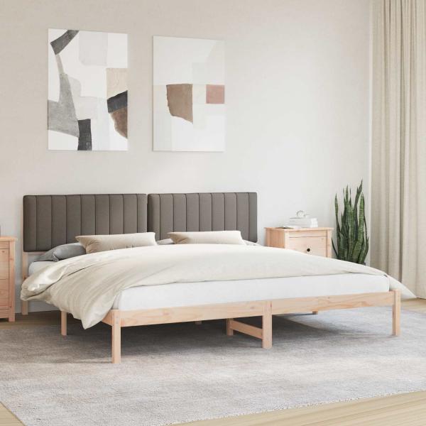 ARDEBO.de - Bettgestell mit gepolstertem Kopfteil Taupe 200 x 200 cm
