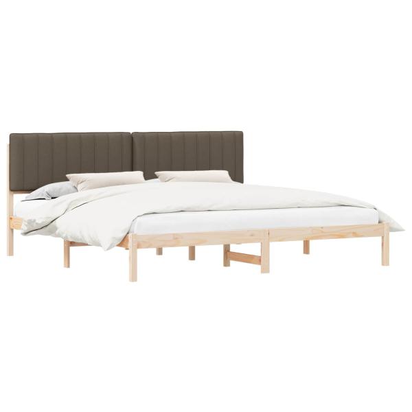Bettgestell mit gepolstertem Kopfteil Taupe 200 x 200 cm