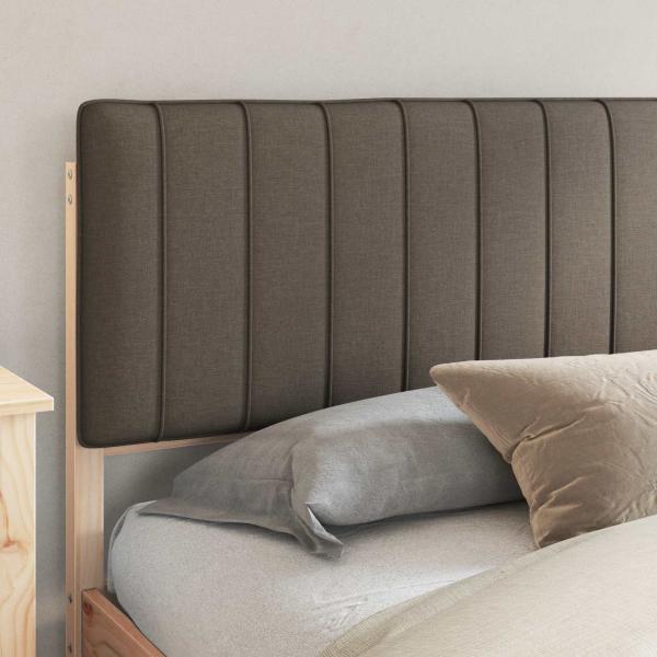Bettgestell mit gepolstertem Kopfteil Taupe 200 x 200 cm