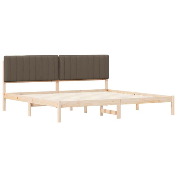 Bettgestell mit gepolstertem Kopfteil Taupe 200 x 200 cm