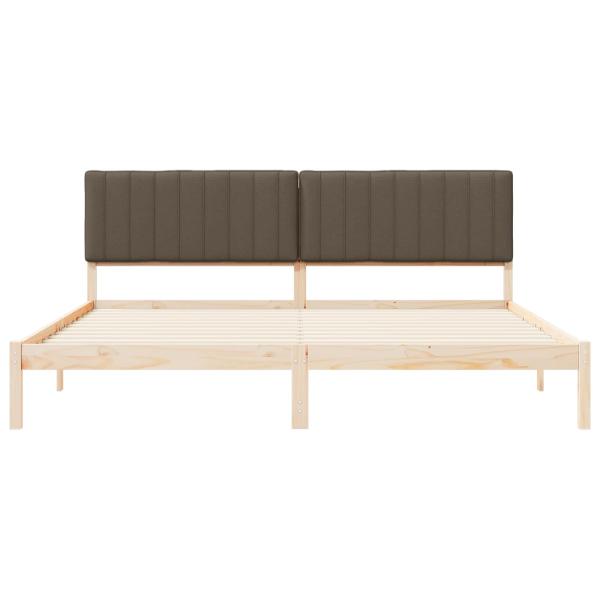Bettgestell mit gepolstertem Kopfteil Taupe 200 x 200 cm