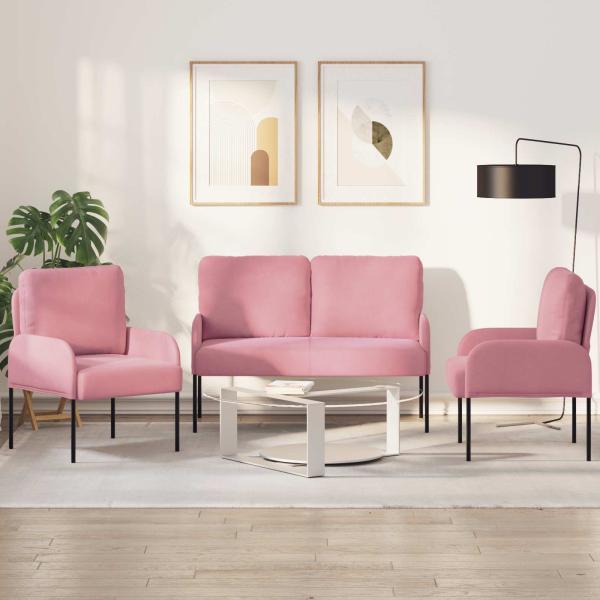 ARDEBO.de - Sofagarnituren 3 Stk. Rosa Sperrholz