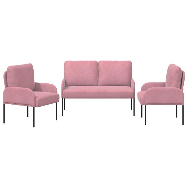 Sofagarnituren 3 Stk. Rosa Sperrholz