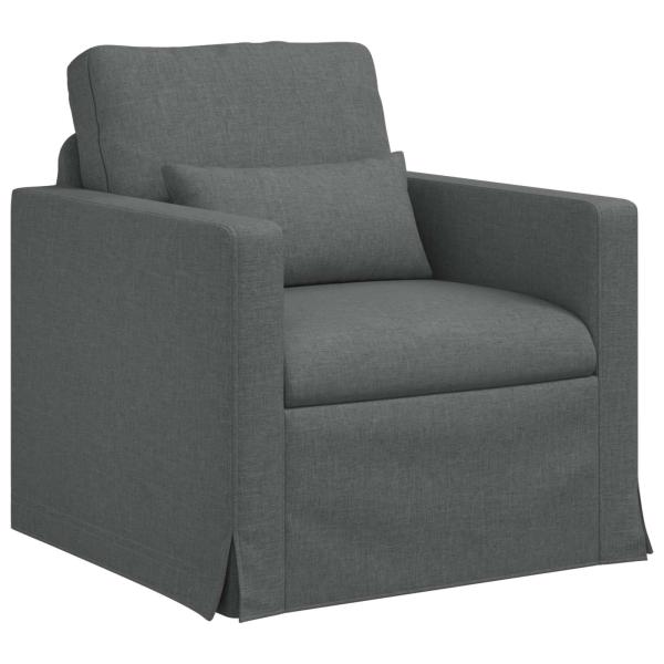 Sofa Set 2 stk. Dunkelgrau Stoff