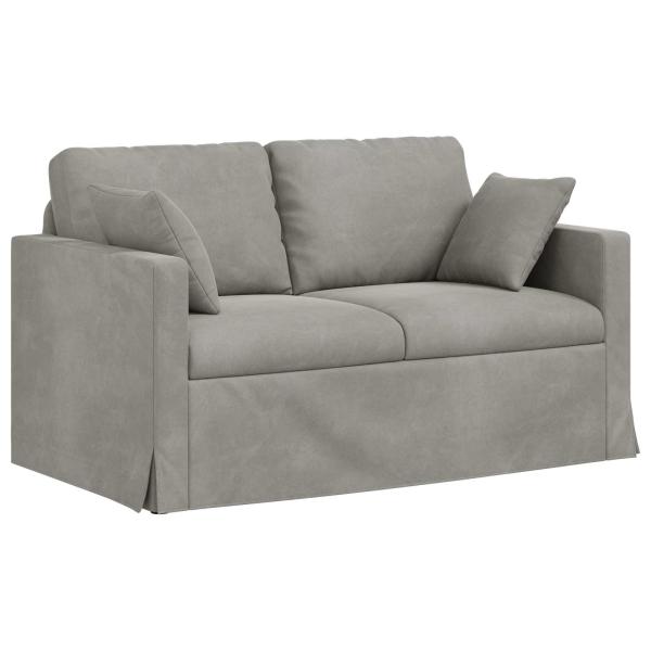 Sofa Set 2 stk. Hellgrau Samt