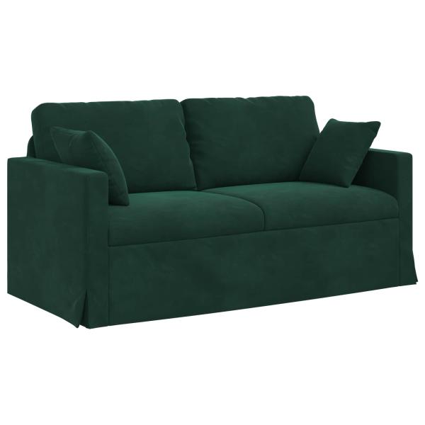 Sofa Set 2 stk. Dunkelgrün Samt